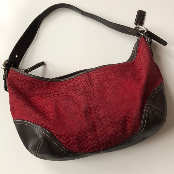 Coach Red Logo Hobo Shoulder Bag - Picture 2 of 8